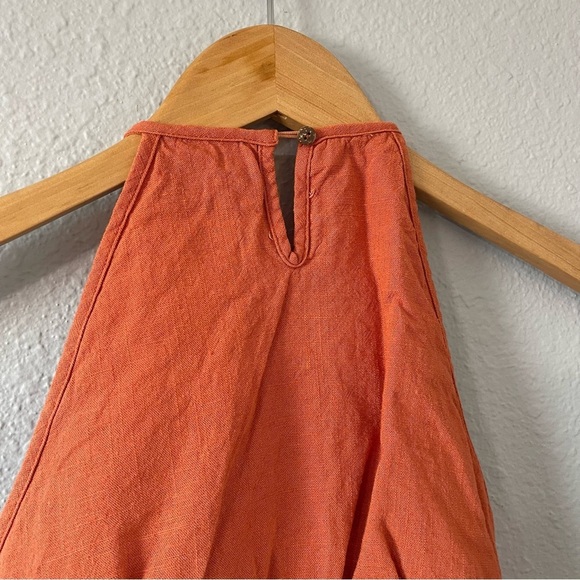 Paper Crane Cut Out Halter Dress Terracotta Orange Boho Maxi Style Size Small - Picture 5 of 6